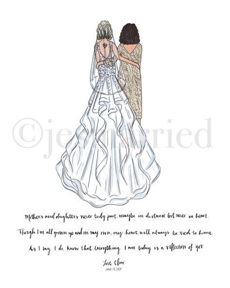 Custom Mother Of The Bride Drawing T To Mom From Daughter Custom