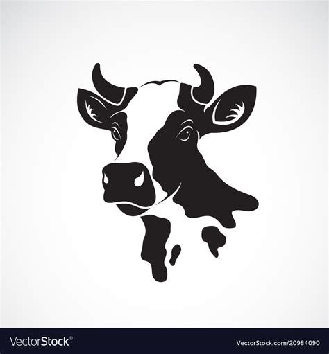 Cow Head Design On White Background Farm Animal Vector Image
