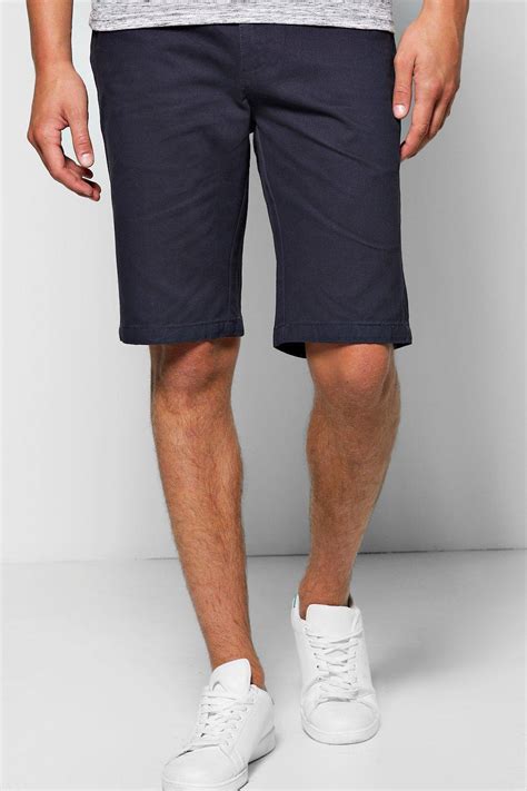 Boohoo Navy Chino Shorts In Blue For Men Lyst