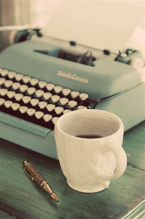 Vintage Typewriter And White Coffee Cup Coffee And Books Coffee Love I Love Coffee