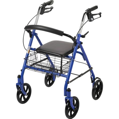 Drive Medical 4 Wheel Rollator Rolling Walker With Fold Up Removable