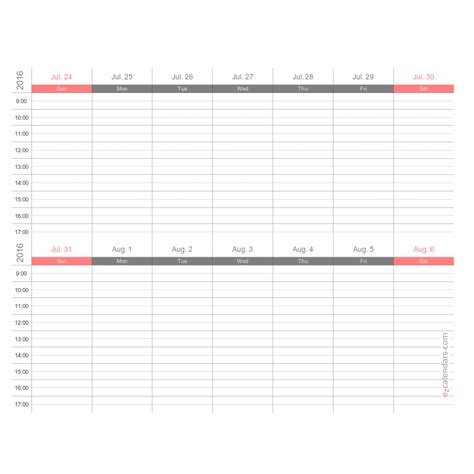 Two Weeks Appointment Schedule Template Weekly Planner Ezcalendars