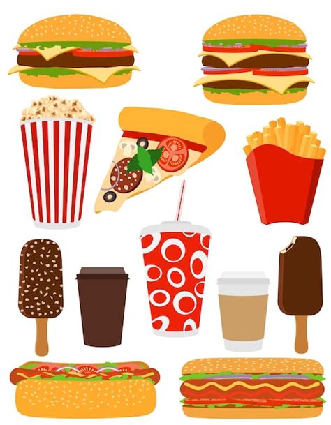Premium Vector Fast Food Icons Vector Illustration