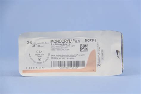Ethicon Suture Mcp345h 2 0 Monocryl Plus Antibacterial Violet 36