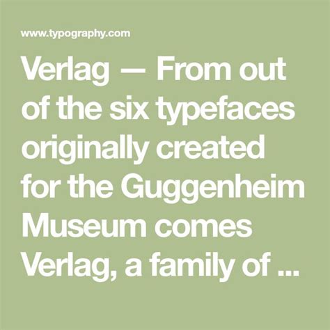 Verlag Fonts Characters Typeface Guggenheim Museum Fonts Design