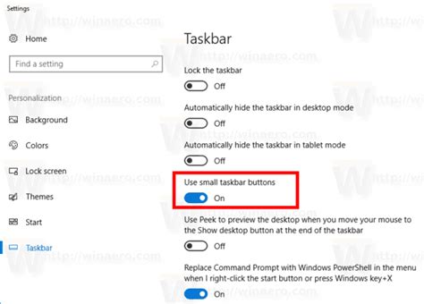 How To Enable Small Taskbar Buttons In Windows 10