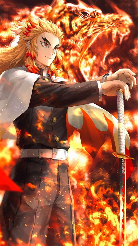 Kyojuro Rengoku Kimetsu No Yaiba Demon Slayer Anime Flame