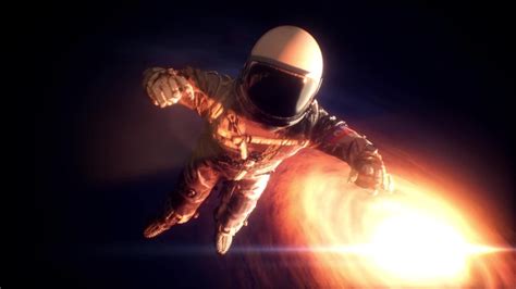 Spaceman Astronaut Stuck In Outer Space Drifting Slowly Towards Cosmic