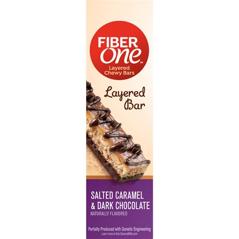 fiber one salted caramel and dark chocolate layered chewy bars 6 35 oz