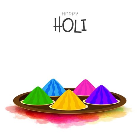 Premium Vector Happy Holi Celebration Concept With Five Color Powder
