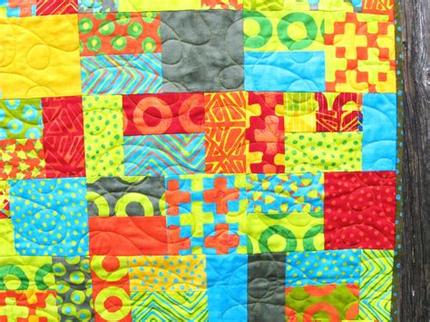 Contemporary Quilt Bright Colors Handmade Quilt Modern
