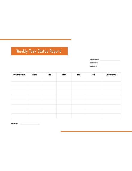 18 Weekly Reports Template
