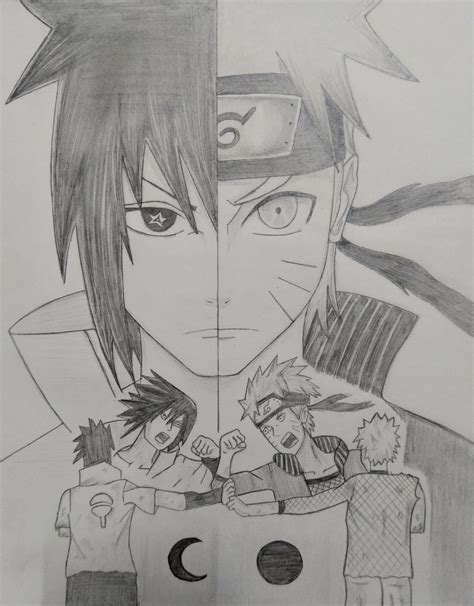 Naruto And Sasuke Drawing Drawing Skill