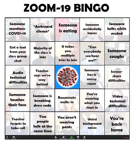 To play this game on zoom, start by taking turns. COVID-19 Zoom Bingo : byuidaho