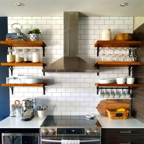 Get more space in your kitchen cabinets today! Open Kitchen Shelving: How to Build and Mount Kitchen Shelves