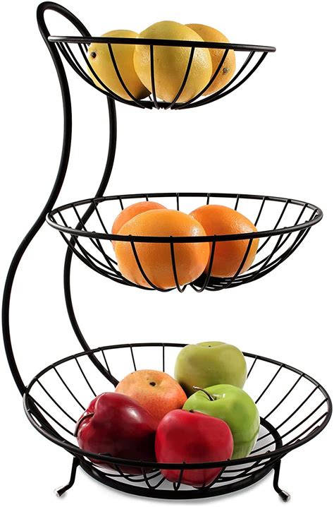 3 Tier Tabletop Fruit Basketkitchen Table Counter Organizer Removable