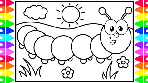 This one isn't the first. How to Draw a Caterpillar for Kids 🐛💚Caterpillar Coloring ...