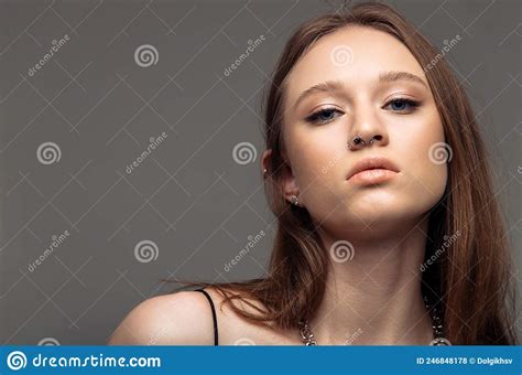 Beauty Young Woman Face Close Up Healthy Skin Care Female Woman
