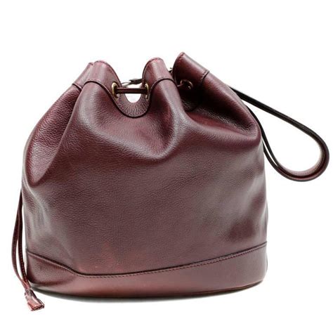 Hermes Bordeaux Leather Vintage Market Bucket Bag At 1stdibs Vintage