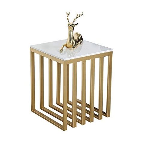 Feifei Side Table Marble Countertop Modern Minimalist Golden Creative