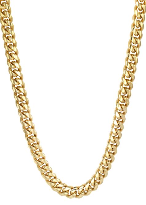 14k Gold Mens Chain Solid Miami Cuban Link