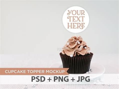 Download Coffee Cupcake Mockup, Cupcake Topper Mockup, Toppers ...