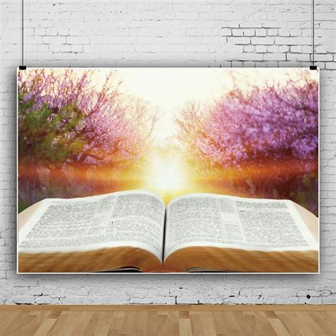 Buy Leowefowa Spring Vibrant Blooming Trees Woods Bible Book Backdrop