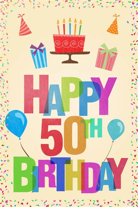 Laminated Happy 50th Birthday Party Decoration Light Cool Wall Art Sign
