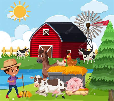 Cartoon Farm Scene