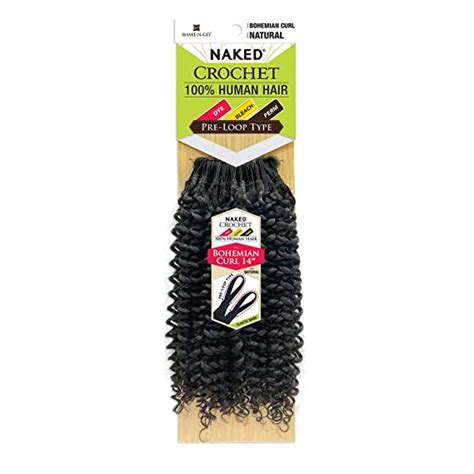 Amazon Com Naked Human Hair Crochet Braids Pre Loop Type Bohemian Curl Pack NATURAL