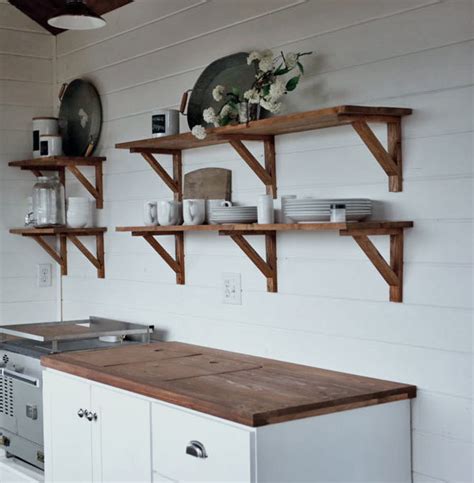 Open Kitchen Cabinet Shelving Rustic Cottage Farmhouse