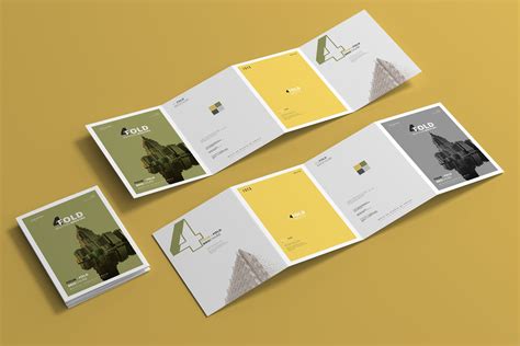A4 Four Fold Brochure Mockups Print Templates Creative Market