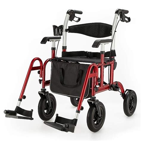 Buy Rollator Transport Chair Combo With 10 Wheels For All Terrain