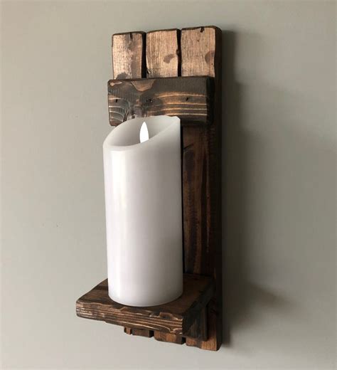 Rustic Candle Sconce Set Candle Holder Wall Sconce Etsy
