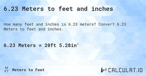 623 Meters To Feet And Inches Calculatio