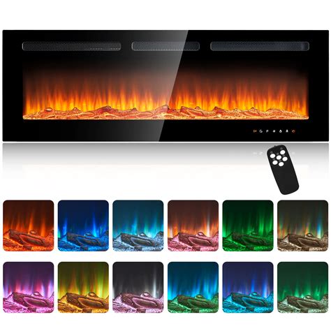 Buy Oneinmil Electric Fireplace 50 Inch Wide Recessed And Wall Ed