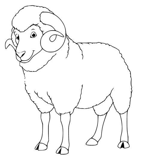 Majestic Ram Coloring Page - Free Printable Coloring Pages for Kids