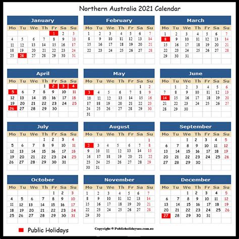 Year 2021 Calendar Australia Calendar Printables Free Templates