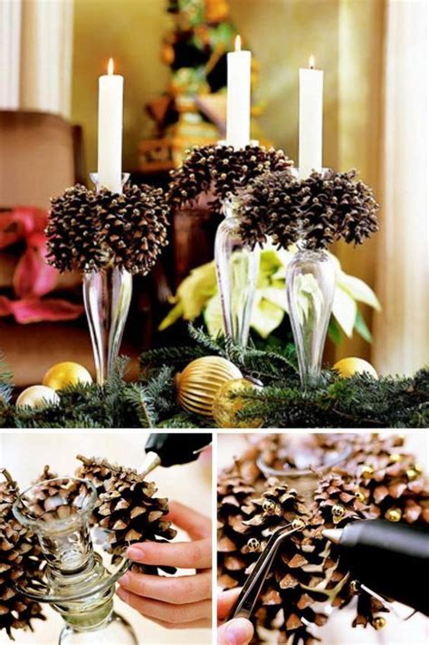 30 festive diy pine cone decorating ideas como adornar para navidad pinos de navidad