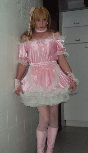 121 Pink Sissy Maid Pink Satin Maid Uniform With Pink Sat Flickr