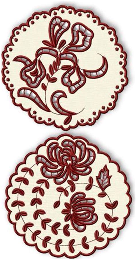 Advanced Embroidery Designs Cutwork Lace Flower Doily Set