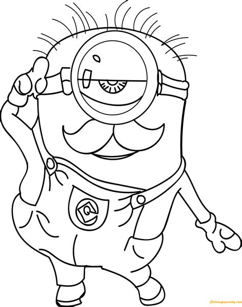 Minion Cute Coloring Pages Cartoons Coloring Pages