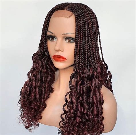 Cornrow Braided Wigs For Black Women Curly Braided Wigbox Etsy