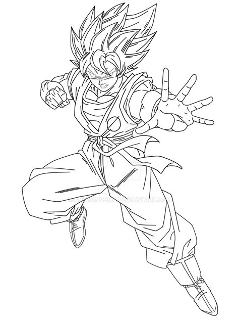 Ssj Goku Black And White Sketch Coloring Page