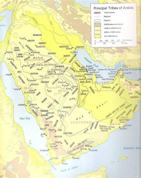 Saudi Arabia Tribes Map Map Of Saudi Arabia Tribes Western Asia Asia
