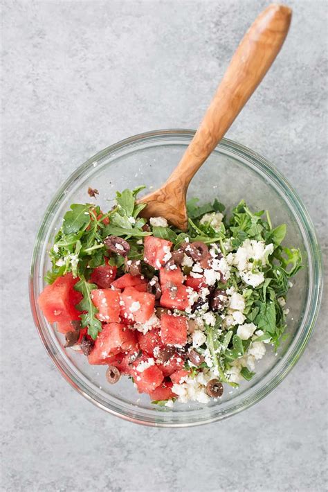 Arugula Watermelon And Feta Salad Recipe Quick Vegetarian Meals