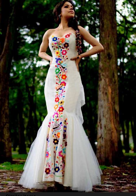 Embroided Wedding Dress Mexican Custom Made Mexican Wedding Dress Embroidered Dr Mexican
