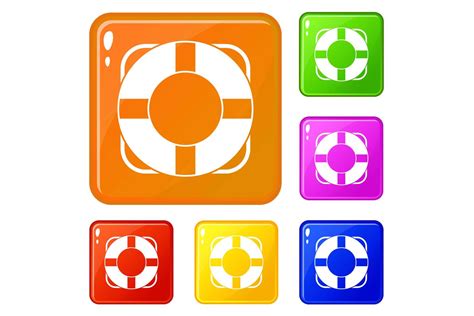 Lifeline Icons Set Vector Color By Ylivdesign