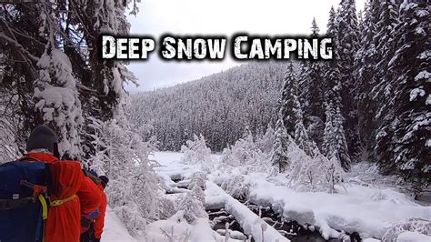Winter Camping Overnight In Deep Snow Youtube