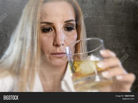 drunk woman alone image and photo free trial bigstock